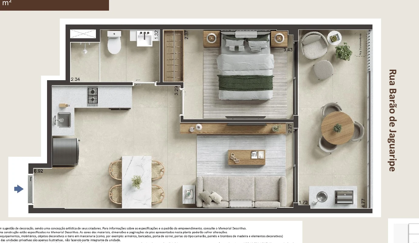 43 m²